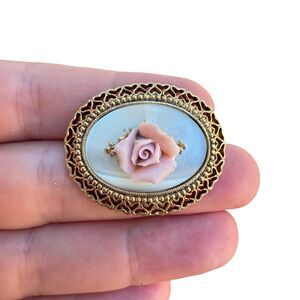 Vintage Jewelry 1928 Rose Brooch Floral Victorian Pin